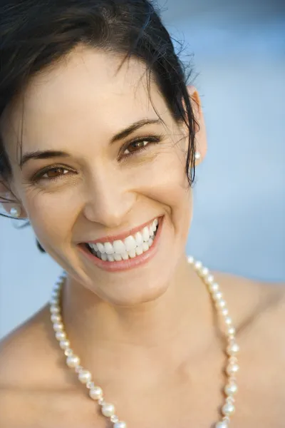 Πορτρέτο της γυναίκας χαμογελώντας. — Φωτογραφία Αρχείου
