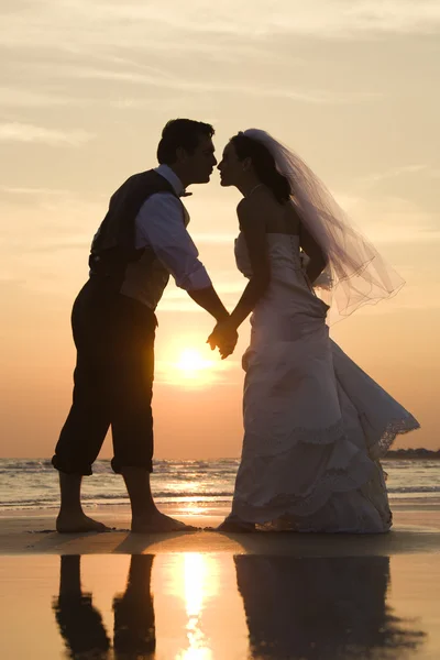 Braut und Bräutigam küssen sich. — Stockfoto