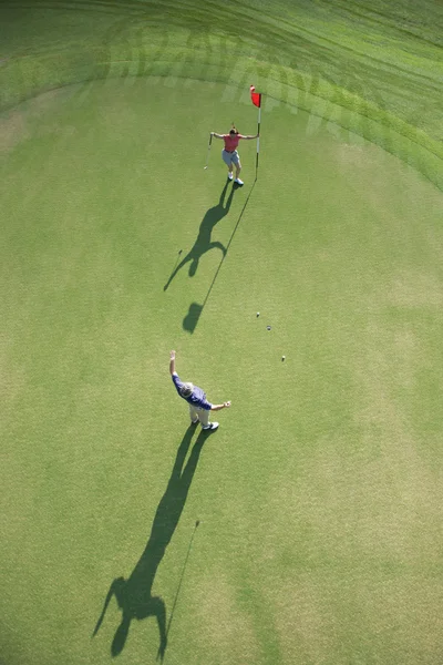 Aerial of golfers. — Stock Photo, Image