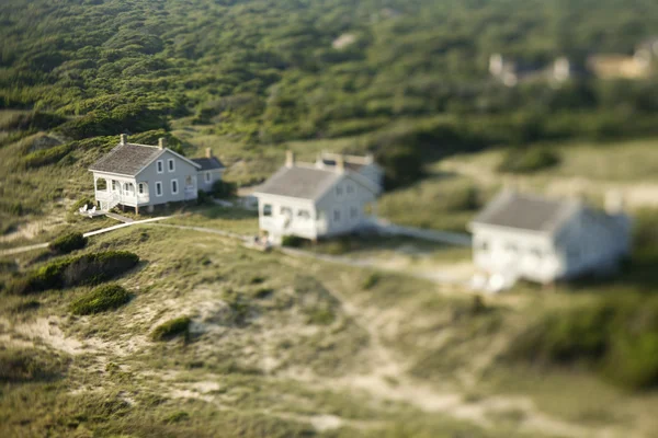 Luchtfoto van strand huizen. — Stockfoto