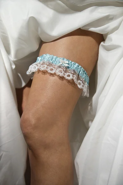 Bride with garter. — Stock Photo, Image