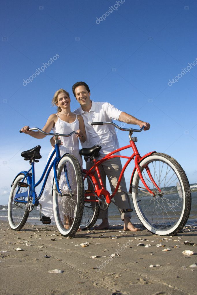 Young Sensual Couple Posing Bike Outdoors Stock Photo by ©WatsonImages  214401692