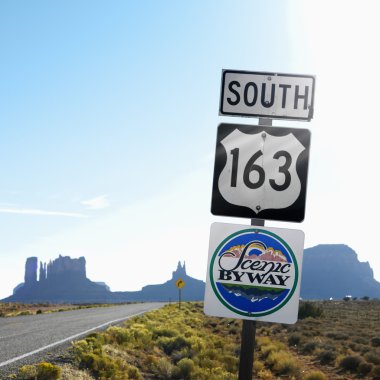 Scenic Byway 163 sign, Utah. clipart