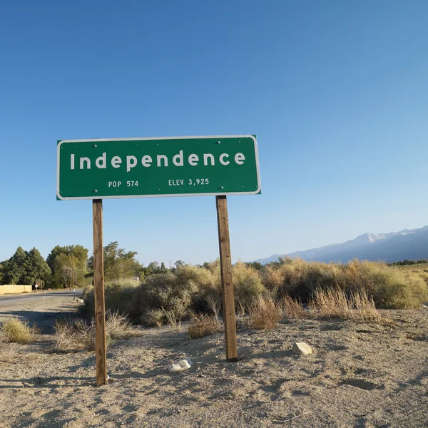 Independence town sign. — Stock Photo, Image