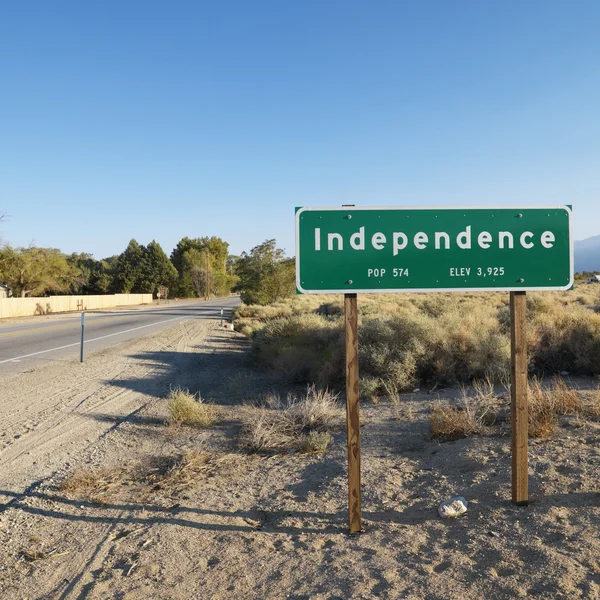 Independence town sign. — Stock Photo, Image