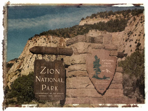 Trasferimento polaroid Zion Park . — Foto Stock