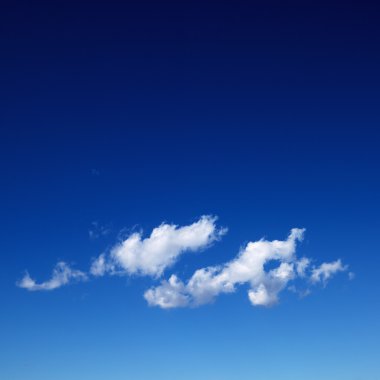 Mavi gökyüzünde sirus bulutu.