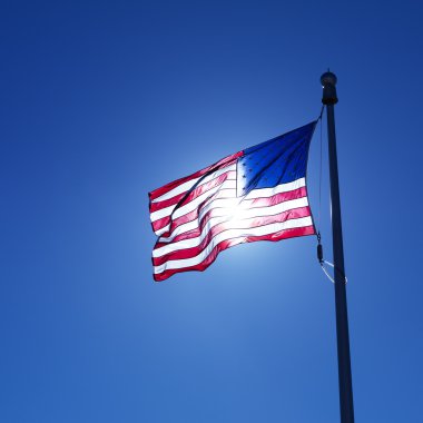 Waving American flag. clipart