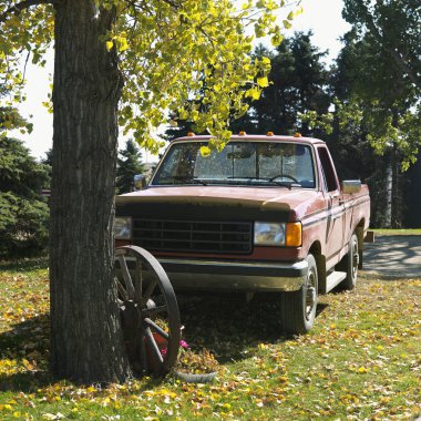 Pick up truck parked. clipart