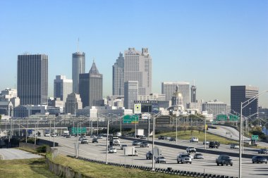 Traffic on Multi-Lane Freeway clipart