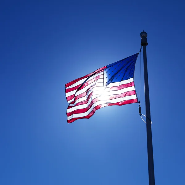 Viftar med amerikansk flagg. — Stockfoto