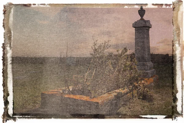 Polaroid överföring av kyrkogården. — Stockfoto