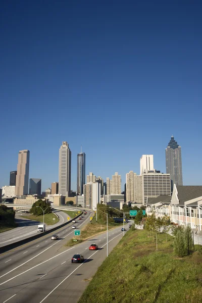 Freeway into Downtown — Stock Photo, Image