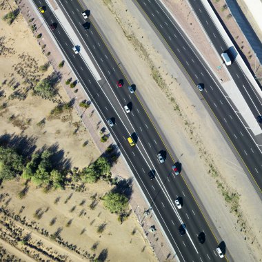 Aerial of highway. clipart