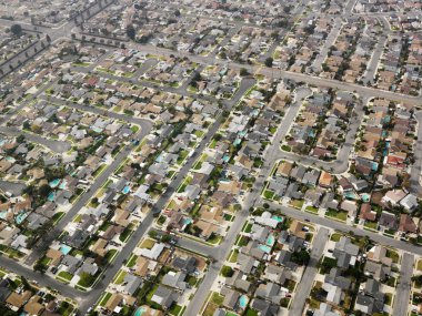 Aerial of urban sprawl. clipart