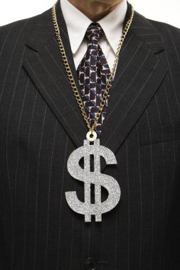 Businessman and dollar sign. clipart