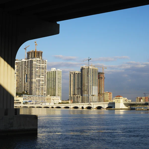 Waterfront skyline, Miami. — Stock Photo, Image