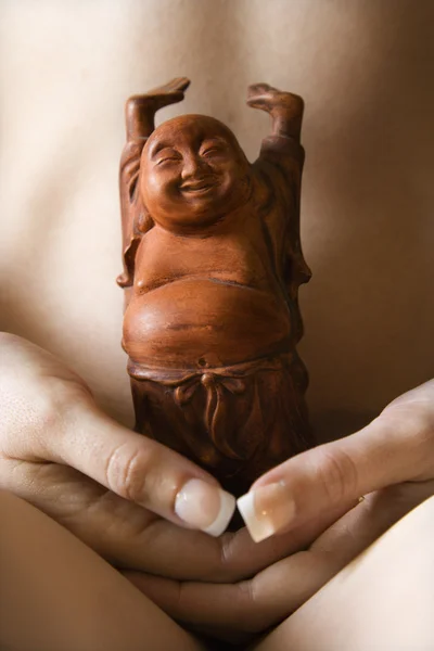 Mujer desnuda con Buda . —  Fotos de Stock