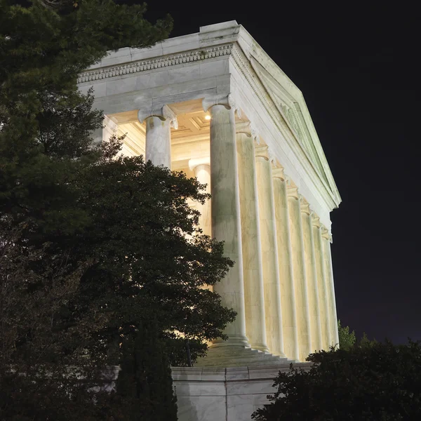 Jefferson památník v noci. — Stock fotografie