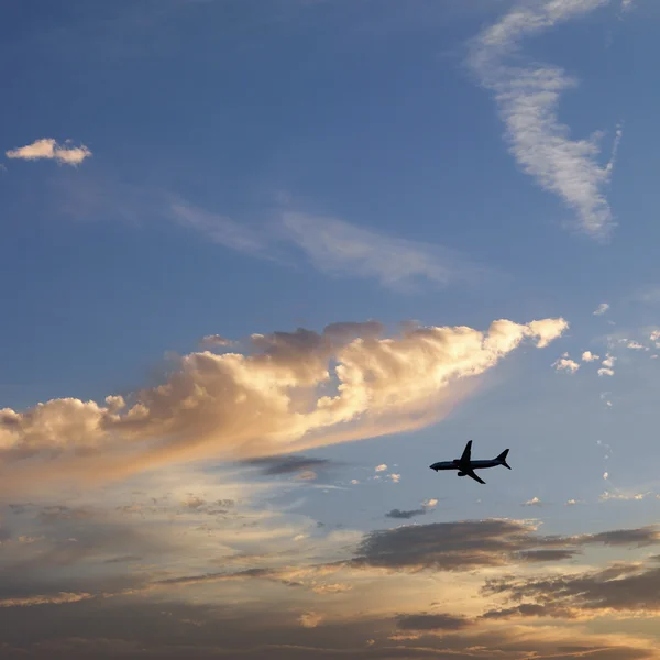 Airplane in sky. — Stock Photo, Image