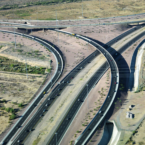 Highway and overpass.