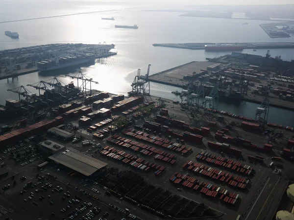 Aerial of shipping dock. — Stock Photo, Image