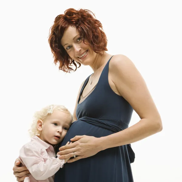 妊娠中の母親と子供. — ストック写真