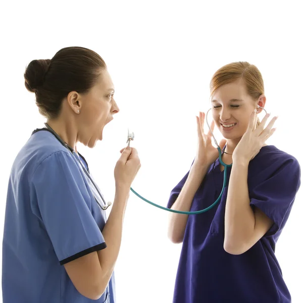 Healthcare workers playing. — Stock Photo, Image