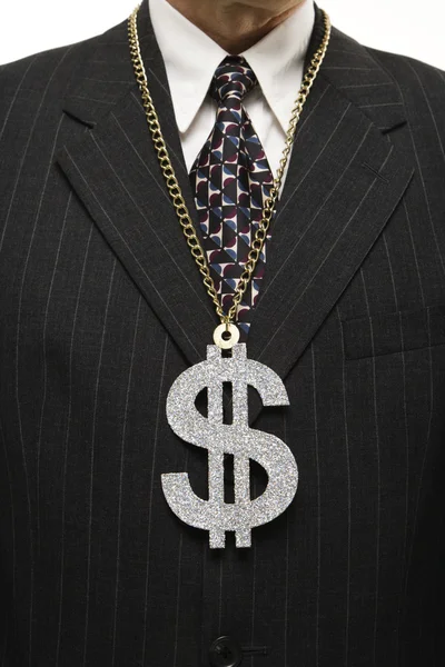 Businessman and dollar sign. — Stock Photo, Image