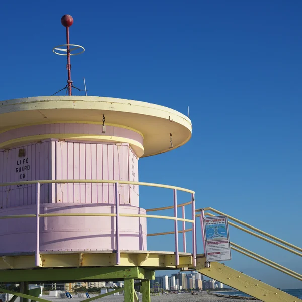 Rózsaszín életmentő tower, miami. Stock Kép