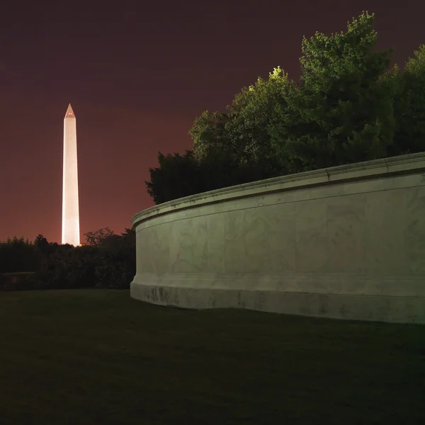 Washingtonův monument v noci. Royalty Free Stock Obrázky