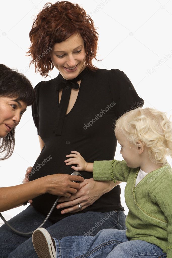 Nurse with pregnant woman.