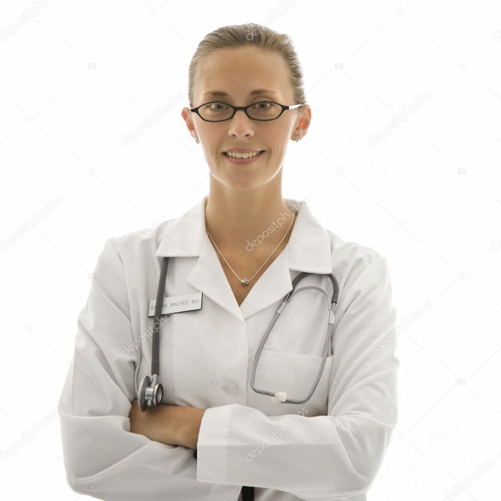 Caucasian woman doctor.