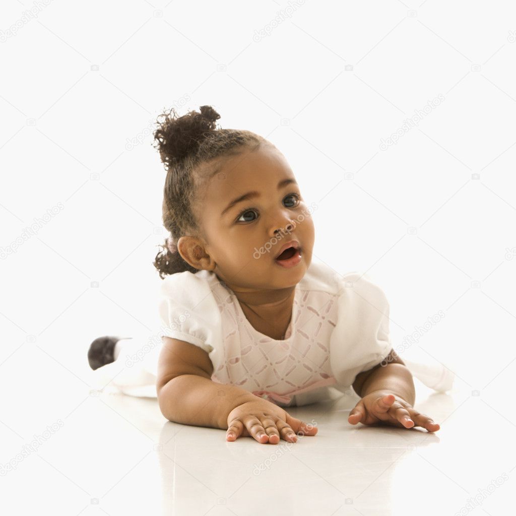 Portrait of infant girl.