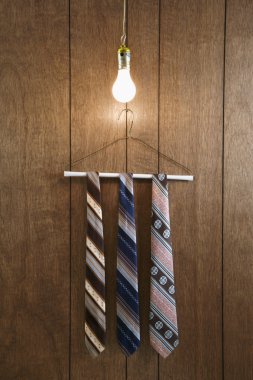 Men neckties on hanger. clipart