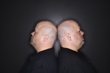 Bald twin men. clipart