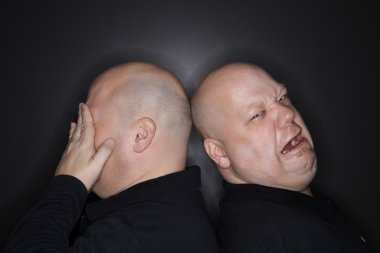 Twin brothers crying. clipart