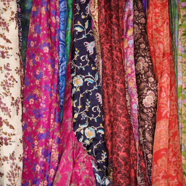 Colorful Fabric and Scarves clipart