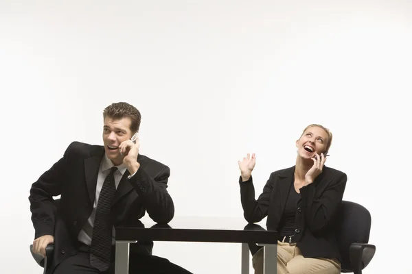 Businesspeople on cellphones. — Stock Photo, Image