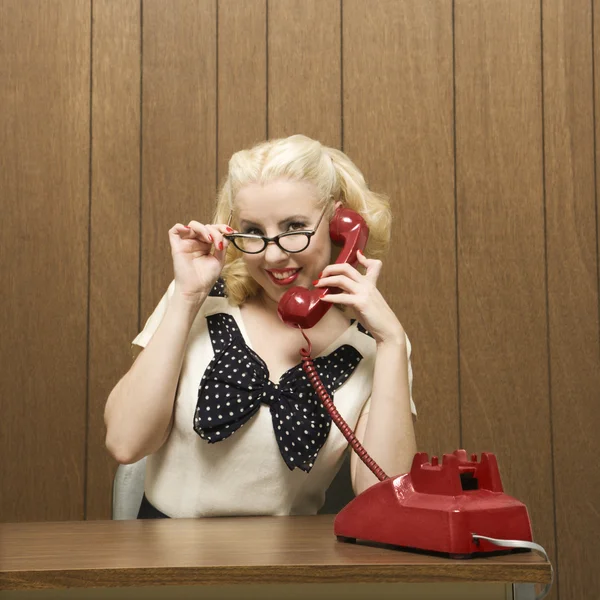 Retro office woman. — Stock Photo, Image