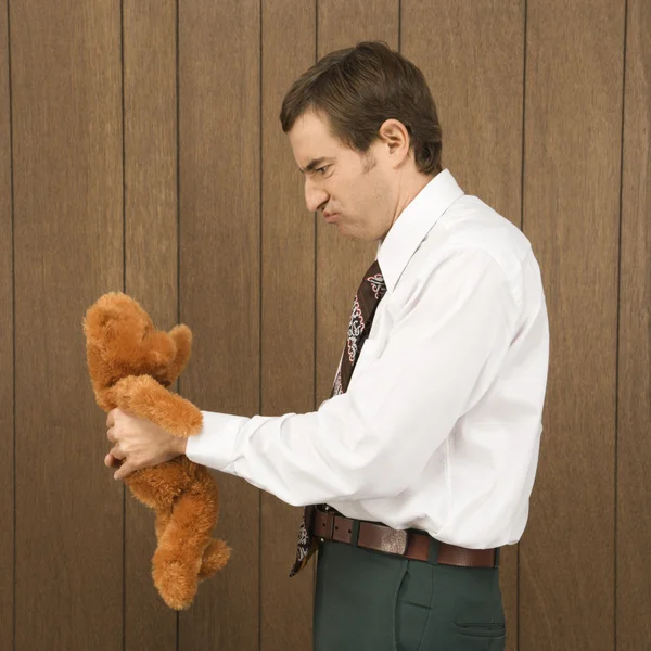 Man with teddy bear. — Stock Photo, Image