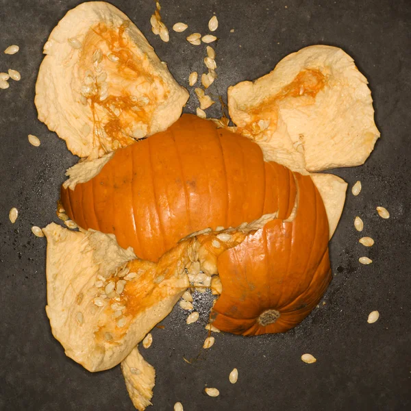 Pumpkin smashed. — Stock Photo, Image