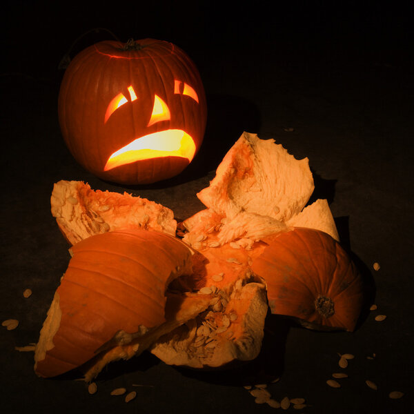 Smashed pumpkin.