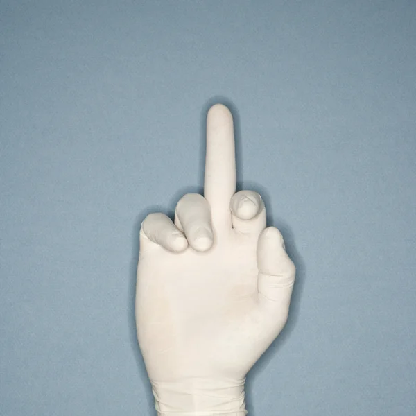 Middelste vinger-gebaar. — Stockfoto