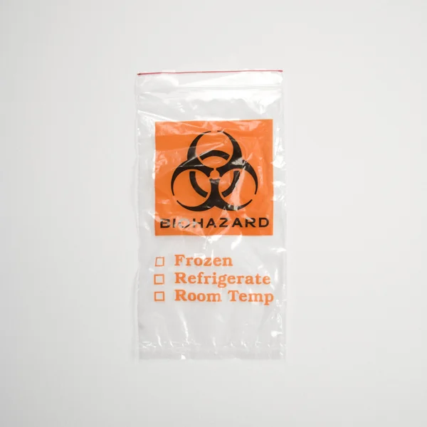 Plastic biohazard bag. — Stock Photo, Image