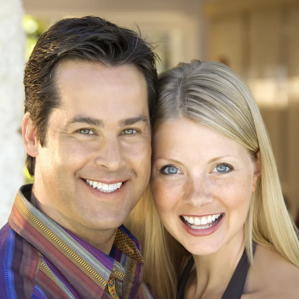 Caucasian couple smiling. — Stock Photo, Image