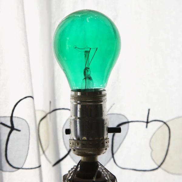 Green light bulb gloeilamp. — Stockfoto