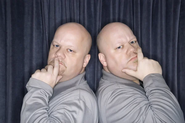 Identical twin men. — Stock Photo, Image