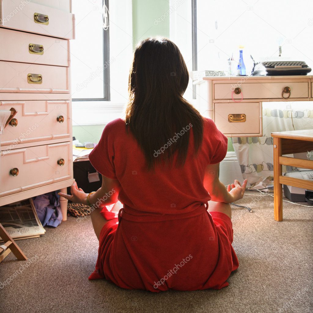Young woman meditating.