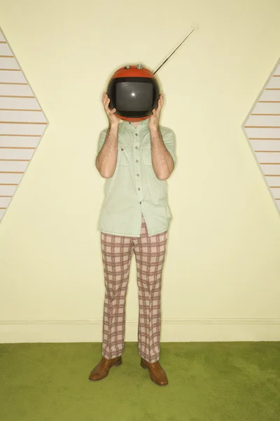 Uomo sostituito dalla televisione . — Foto Stock